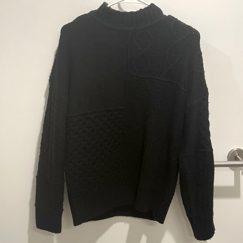 black American Eagle patchwork mock neck oversized sweater, size xs